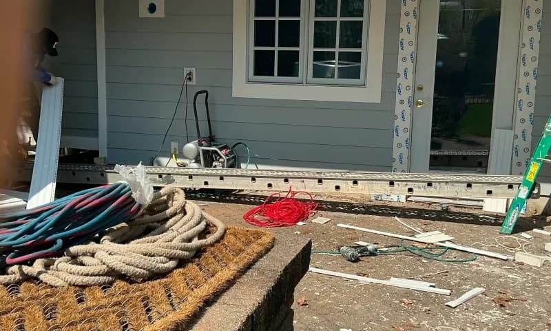 Roofing project tear-off stage, New Jersey